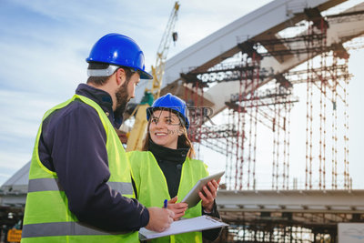 藍(lán)圖,建筑工地,做計(jì)劃,工程師,安全帽